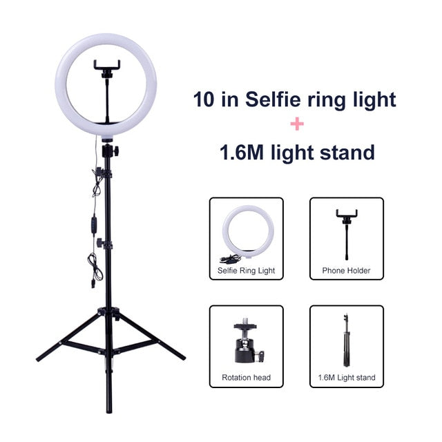 Led Ring Light With Phone Tripod Stand